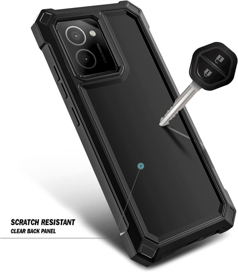 WDHD for HMD Vibe Phone Case with Tempered Glass Screen Protector, Full-Body Protective Shockproof Rugged Bumper Cover Case for Nokia HMD Vibe N159V TA-1590 (Black) - Image 4